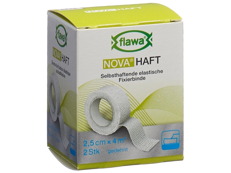 FLAWA Nova Haft bande gaze cohésive 2.5cm x 4m 2 pièces