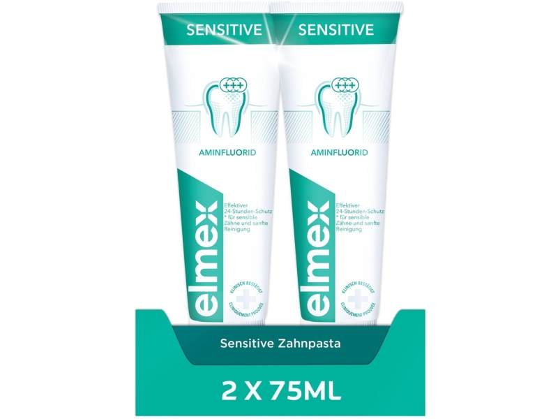 ELMEX Sensitive Plus Dentifrice, 2 x 75 ml