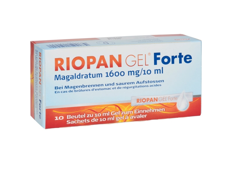 RIOPAN GEL Forte 1600 mg (nouveau) 10 sach 10 ml